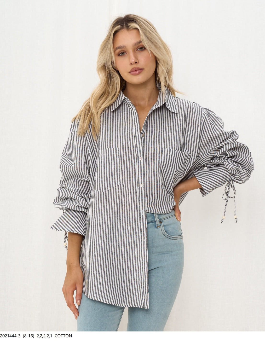 Lila Stripe Shirt - Black