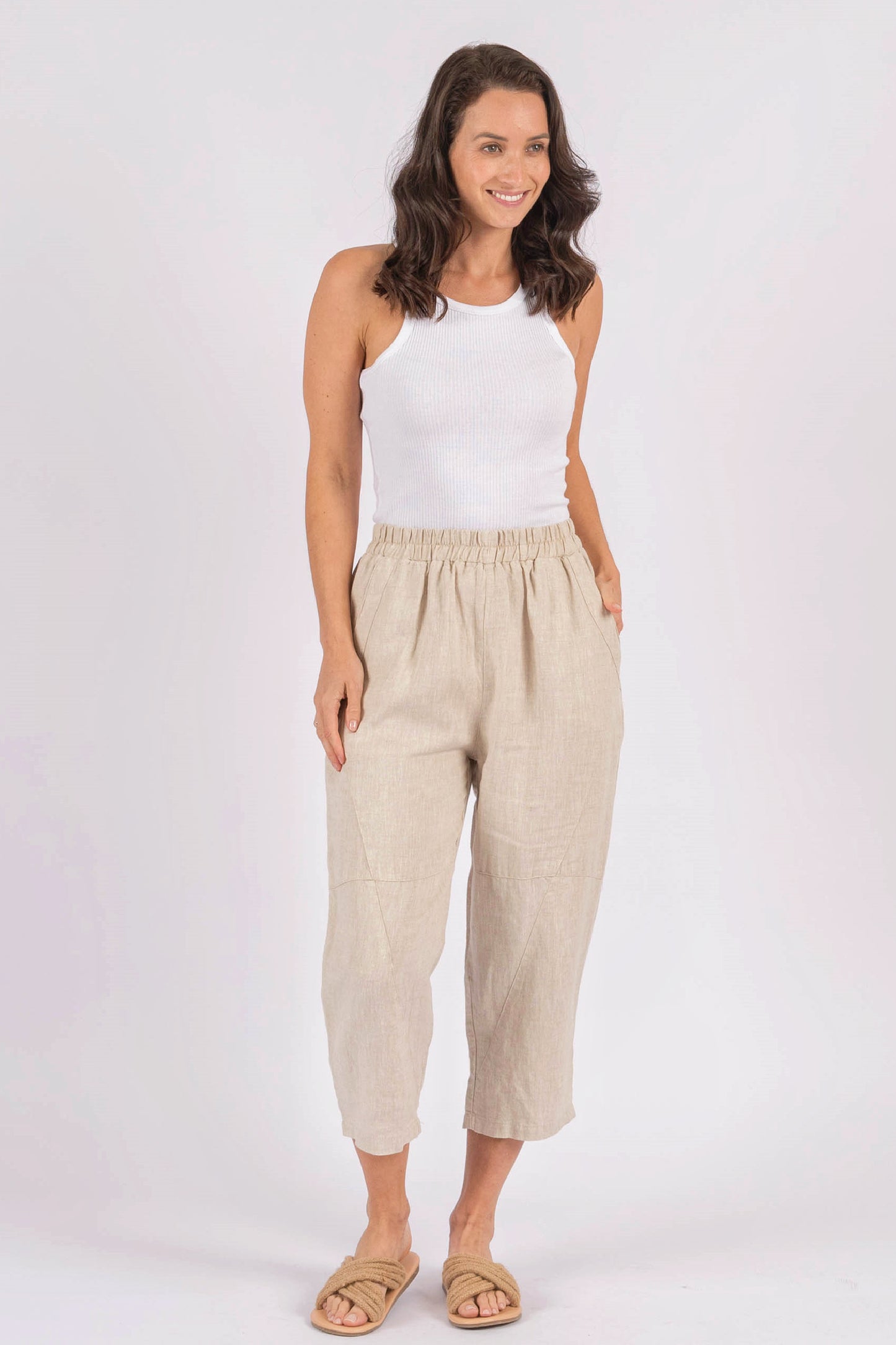 Noah Linen Pant - Beige